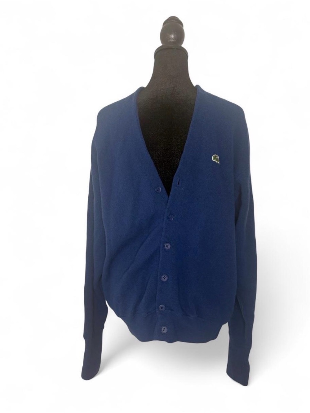 Lacoste Men's Navy Blue V-Neck Cardigan